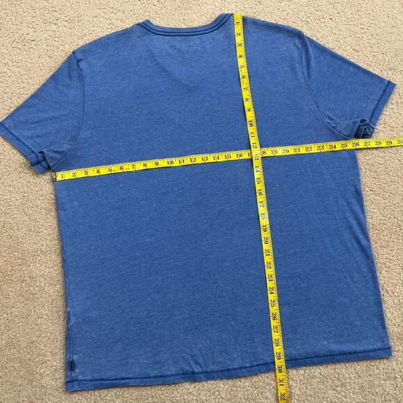 Lucky Brand Venice Burnout Mens V Neck T Shirt Blue Size 2XL - Picture 5 of 5